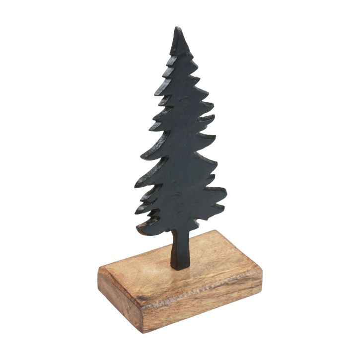 Julepynt juletræ træ metal bordpynt H22cm