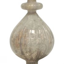 Artikel Juletræs topper Juletræs topper glas hvid glas sølv 34cm 1stk