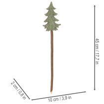 Artikel Dekorativt juletræ på pind til plantekasser og høje arrangementer, 45 cm, 6 stk.