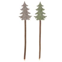 Artikel Dekorativt juletræ på pind til plantekasser og høje arrangementer, 45 cm, 6 stk.