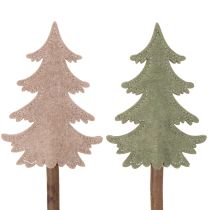 Artikel Dekorativt juletræ på pind til plantekasser og høje arrangementer, 45 cm, 6 stk.