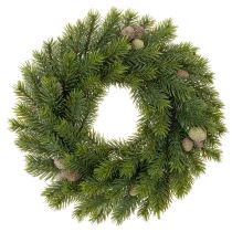 Artikel Kunstig grangrenkrans med kogler til dør eller bord, 30 cm