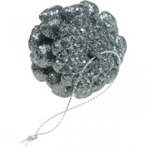 Artikel Juletræspynt deko kogler glitter antracit H7cm 6 stk