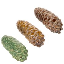 Artikel Keramik kogledekoration, borddekoration, efterår, 14 cm, 3 stk.