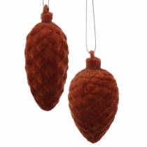Artikel Dekorative kogler flokkede Rooibos 9,5cm/8cm 12 stk