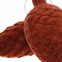 Artikel Dekorative rooibos-kegler med flock, 9,5 cm/8 cm, 12 stk.