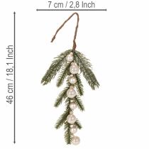 Artikel Kunstig grangren med hvide mini juletræskugler, 46 cm, 2 stk.
