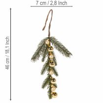 Artikel Kunstig grangren med guldfarvede mini juletræskugler, 46 cm, 2 stk.