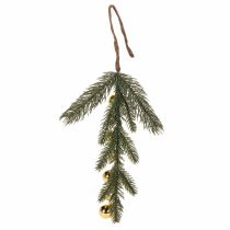 Artikel Kunstig grangren med guldfarvede mini juletræskugler, 46 cm, 2 stk.