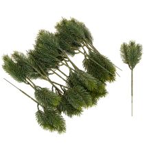 Artikel Kunstig grøn grangren til vinterdekorationer, 25 cm, 24 stk.