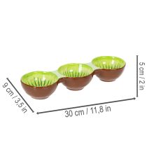 Artikel Keramisk skål med kiwi-motiv, sommerdekoration til stilfuld servering af tapas og snacks, 30 cm