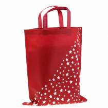 Bærepose rød med stjerner 38cm x 46cm 24stk