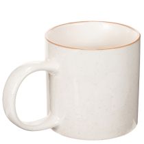 Artikel Keramikkrus med husmotiv og reliefmønster, 9 cm