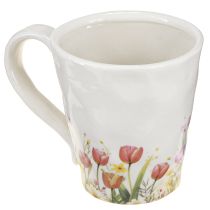 Artikel Keramisk urtepotte med blomstermotiv til nostalgisk forårsdekoration, planteelskere, 10,5 cm