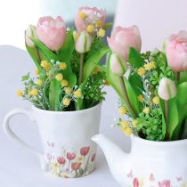 Artikel Keramisk urtepotte med blomstermotiv til nostalgisk forårsdekoration, planteelskere, 10,5 cm
