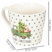 Artikel Kaffekrus Glædelig jul Julebilmotiv Keramikkrus 10 cm 2 stk.
