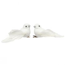 Artikel Duepar med klip bryllup dekoration dekorative duer 10cm 2 stk