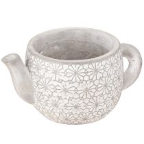 Artikel Tekande dekorativ keramisk plantekasse hvidvasket 16×10,5×8cm 3 stk