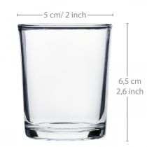 Fyrfadsglas klar Ø5cm H6,5cm 24stk