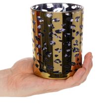 Artikel Glasfyrfadsstage med leopardprint til borddekoration, 12 cm