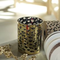 Artikel Glasfyrfadsstage med leopardprint til borddekoration, 12 cm