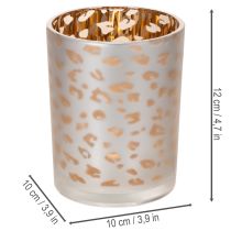 Artikel Glas fyrfadsstage med leopardprint, 12 cm
