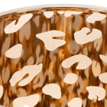 Artikel Glas fyrfadsstage med leopardprint, 12 cm