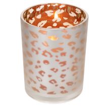 Artikel Glas fyrfadsstage med leopardprint, 12 cm