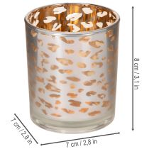 Artikel Glasfyrfadsstage med leopardprint, tofarvet, 8 cm
