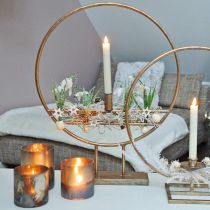 Stearinlys glas, dekorativ lanterne, borddekoration antik look Ø9,5cm H10cm 4stk