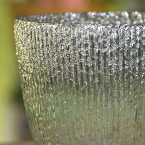 Lysglas lanterne blågrøn borddekorationsglas Ø21cm H21.5cm