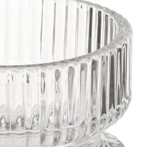 Artikel Fyrfadsstage ribbet glas dekorativ klar Ø9cm H7cm 4 stk
