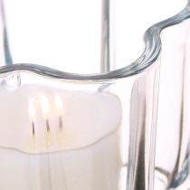 Artikel Fyrfadsstage glas blomst fyrfadslys glas blå Ø7,5cm H6cm 6stk