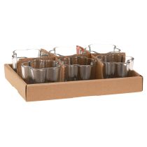 Artikel Fyrfadsstage glas blomst fyrfadsstage glas blå Ø7,5cm H6cm 6 stk