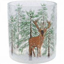 Artikel Fyrfadsstage glas Juleknitre fyrfadsglas H13cm