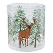 Artikel Fyrfadsstage glas Christmas Crackle fyrfadsglas H10cm