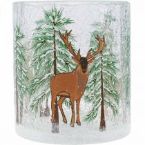 Artikel Fyrfadsstage glas Christmas Crackle fyrfadsglas H10cm
