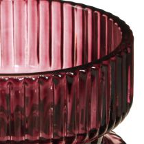 Artikel Fyrfadsstage glas dekorativ ribbet bær Ø9cm H7cm 4 stk