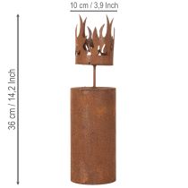 Artikel Fyrfadsstage, lysform, rustdekoration, patinametal, H36 cm