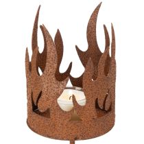 Artikel Fyrfadsstage, lysform, rustdekoration, patinametal, H36 cm