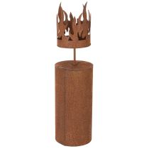 Artikel Fyrfadsstage, lysform, rustdekoration, patinametal, H36 cm