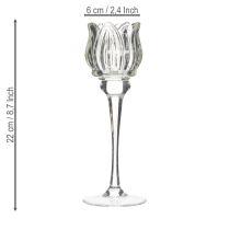 Artikel Glasblomstlysholder til elegant borddekoration, begivenheder og bryllupper, 22 cm