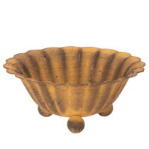 Artikel Vintage fyrfadsstage, lille skål, rustfarvet metal, Ø10 cm, H4,5 cm