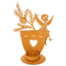 Artikel Julefyrfadsstage, engledekoration, rustdekoration, Ø8 cm H18 cm