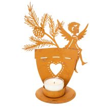 Artikel Julefyrfadsstage, engledekoration, rustdekoration, Ø8 cm H18 cm