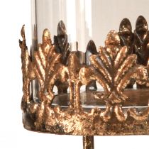 Artikel Fyrfadsstage med glas til indstikning af antik look guld Ø5,5cm 4 stk