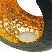 Artikel Fyrfadsstage sort guld borddekoration metal 19×11×17cm