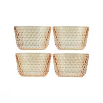 Artikel Fyrfadsstage glaslanterne retro orange Ø8cm H5cm 4stk