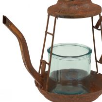 Artikel Fyrfadsstage rust glas lanterne tekande Ø13cm H22cm