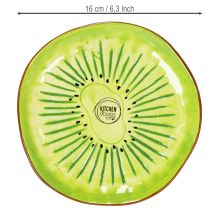 Artikel Runde keramiktallerkener med kiwi-motiv, velegnet til spisebord eller køkken, 16 cm, 2 stk.